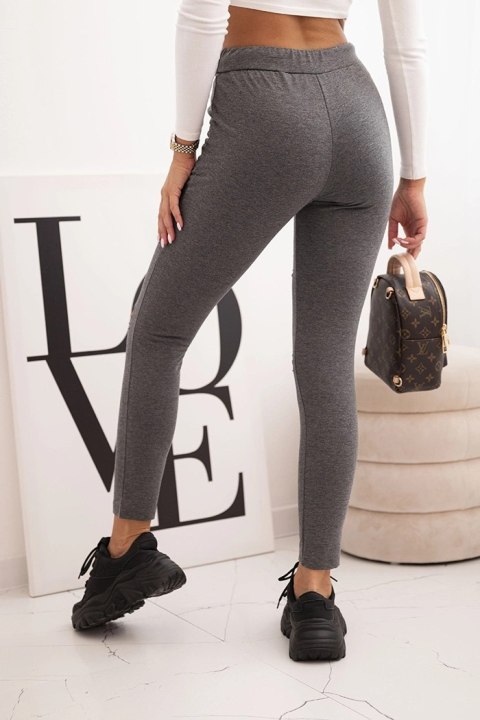 Spodnie damskie z przetarciami – model grafitowy