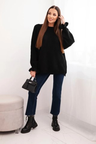 Sweter Damski Luźny z Moherem i Wełną – Czarny | Stylowy Wieszak