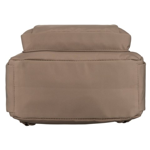 Beżowy plecak damski wykonany z poliestru, zawieszony na regulowanych szelkach - Peterson