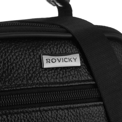 Listonoszka męska ze skóry naturalnej w czarnym kolorze - Rovicky