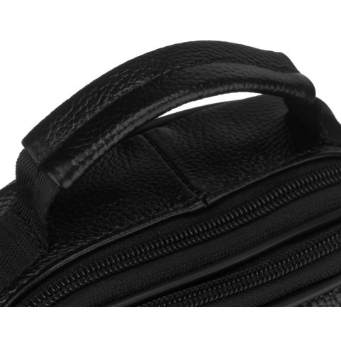 Listonoszka męska ze skóry naturalnej w czarnym kolorze - Rovicky