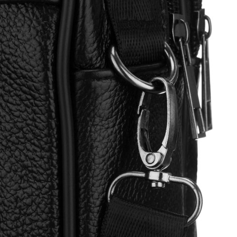 Listonoszka męska ze skóry naturalnej w czarnym kolorze - Rovicky