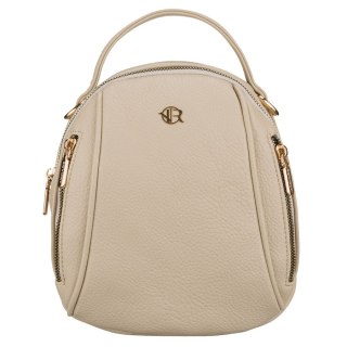 Mały plecak damski ze skóry ekologicznej w jasnobeżowym kolorze - Rovicky