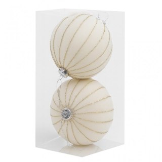 Białe Welurowe Bombki Świąteczne XXL 2 szt. – Stylowy Wieszak