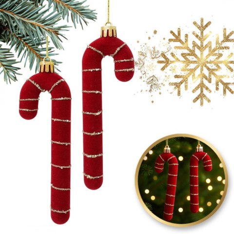 Świąteczne lizaki ozdoby choinkowe bordowe