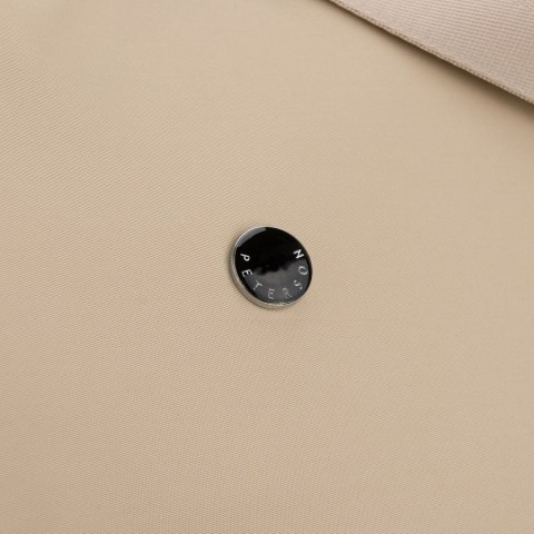 Beżowa torebka damska z poliestru, mieszcząca format A4 i zamykana suwakiem - Peterson