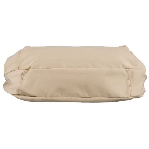 Beżowa torebka damska z poliestru, mieszcząca format A4 i zamykana suwakiem - Peterson