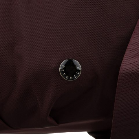 Bordowa torebka damska z poliestru zamykana suwakiem, dwukomorowa - Peterson