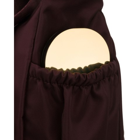 Bordowa torebka damska z poliestru zamykana suwakiem, dwukomorowa - Peterson