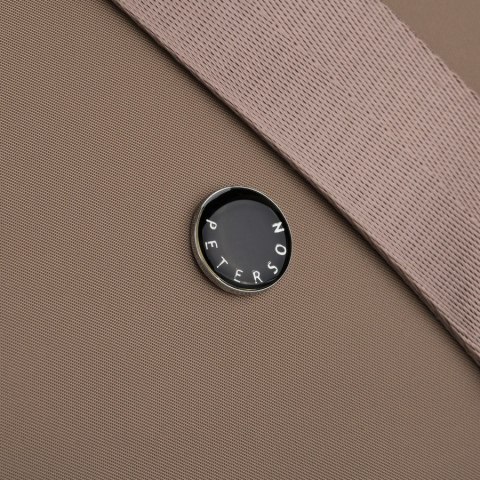 Ciemnobeżowa listonoszka damska z poliestru, jednokomorowa z zewnętrzną kieszonką - Peterson