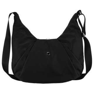 Czarna torebka damska z poliestru zamykana suwakiem - Peterson