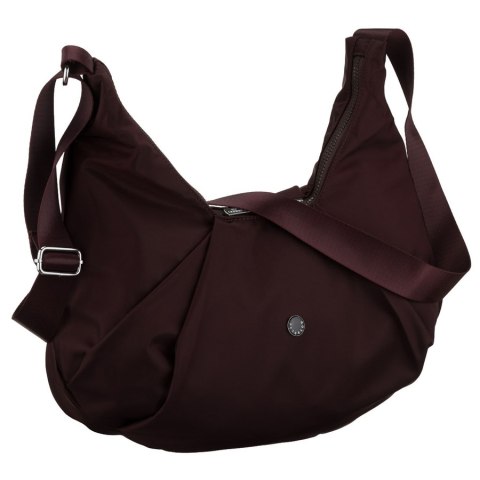 Duża, bordowa torebka damska z poliestru, mieszcząca format A4 - Peterson