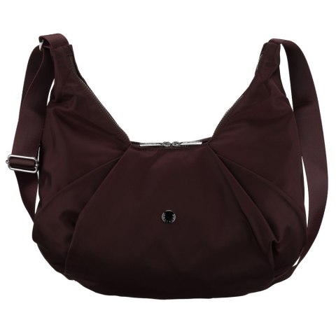 Duża, bordowa torebka damska z poliestru, mieszcząca format A4 - Peterson