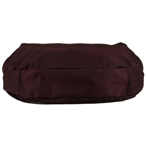 Duża, bordowa torebka damska z poliestru, mieszcząca format A4 - Peterson