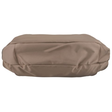 Duża, ciemnobeżowa torebka damska z poliestru, mieszcząca format A4 - Peterson