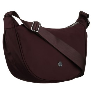 Listonoszka damska z poliestru w bordowym kolorze, jednokomorowa z zewnętrzną kieszonką - Peterson