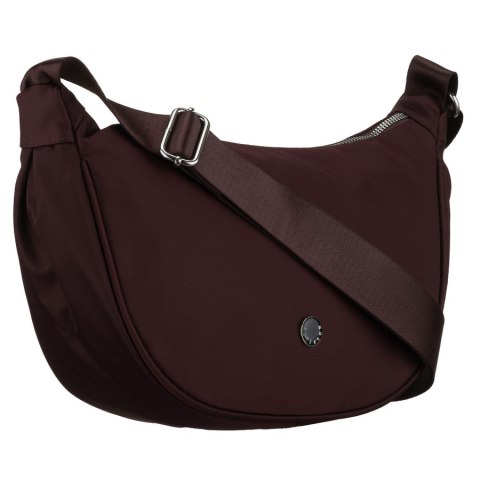 Listonoszka damska z poliestru w bordowym kolorze, jednokomorowa z zewnętrzną kieszonką - Peterson