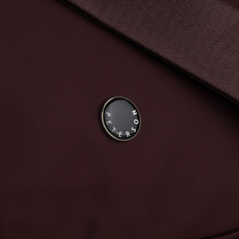 Listonoszka damska z poliestru w bordowym kolorze, jednokomorowa z zewnętrzną kieszonką - Peterson