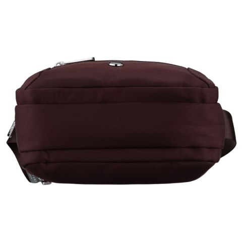 Bordowa listonoszka damska z poliestru zawieszona na regulowanym pasku - Peterson