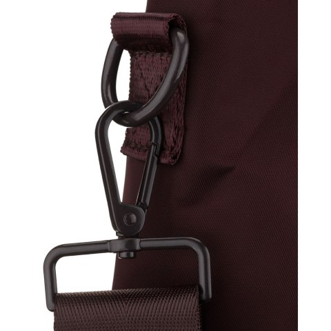 Bordowa shopperka damska z poliestru, jednokomorowa i zamykana suwakiem - Peterson