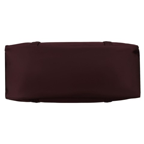 Bordowa shopperka damska z poliestru, jednokomorowa i zamykana suwakiem - Peterson