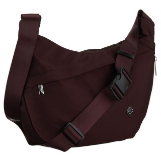 Bordowa torebka damska z poliestru zamykana suwakiem - Peterson
