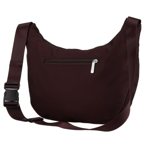 Bordowa torebka damska z poliestru zamykana suwakiem - Peterson