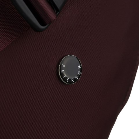 Bordowa torebka damska z poliestru zamykana suwakiem - Peterson