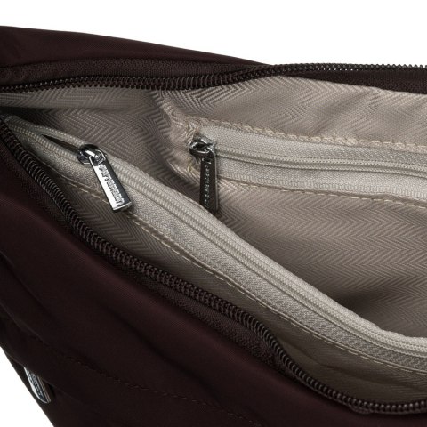Bordowa torebka damska z poliestru zamykana suwakiem - Peterson