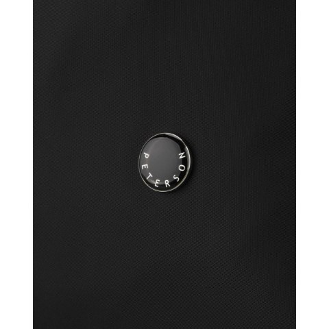 Czarna torebka damska z poliestru i skóry ekologicznej, jednokomorowa - Peterson