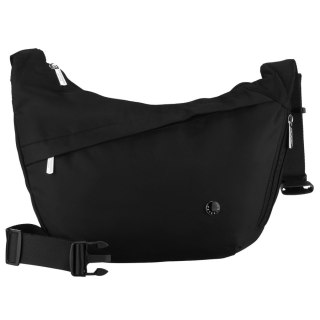 Czarna torebka damska z poliestru zamykana suwakiem, jednokomorowa - Peterson