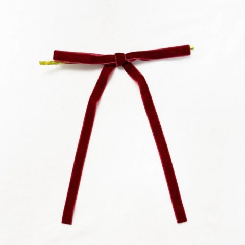 Czerwona kokardka świąteczna z materiału 13×18 cm – dekoracja WOZ39