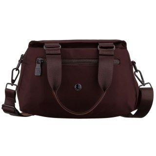 Listonoszka damska z poliestru w bordowym kolorze zawieszona na uchwytach i doczepianym pasku - Peterson