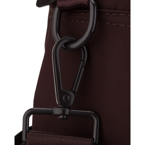 Listonoszka damska z poliestru w bordowym kolorze zawieszona na uchwytach i doczepianym pasku - Peterson