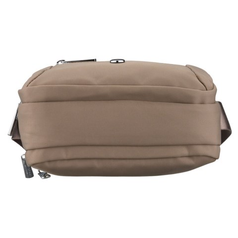 Listonoszka damska z poliestru w ciemnobeżowym kolorze, dwukomorowa - Peterson