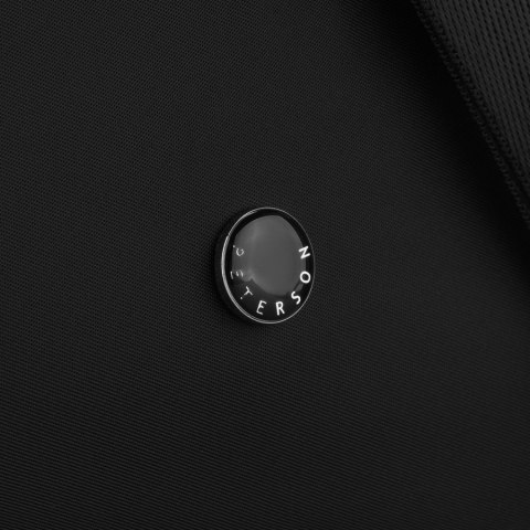 Mała, czarna torebka damska z poliestru zamykana suwakiem, dwukomorowa - Peterson