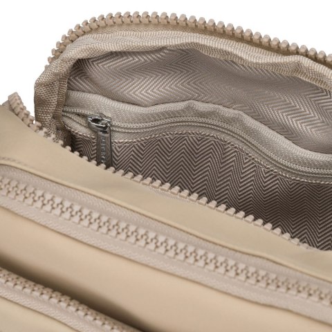 Torebka damska z poliestru w jasnobeżowym kolorze zamykana suwakiem - Peterson