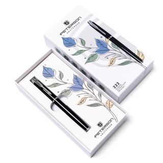 Czarny długopis metalowy z czarnym wkładem - Peterson