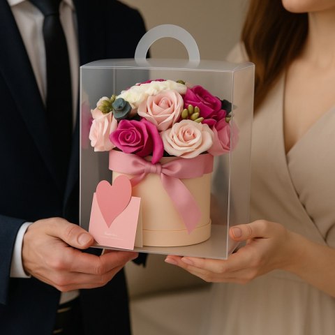 Flower Box – Bukiet Zapachowych Kwiatów Mydlanych w Pudełku | Stylowy Wieszak