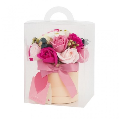 Bukiet mydlanych kwiatów w pudełku – elegancki prezent