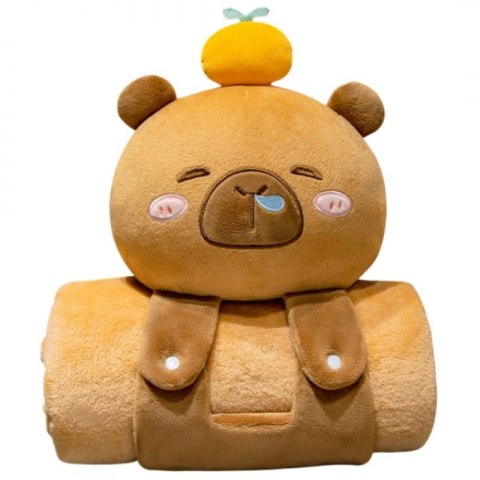 Miękki koc z poduszką kapibara XL pluszowy 2w1