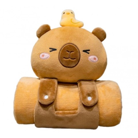 Mięciutki koc z poduszką kapibara XL pluszowy 2w1