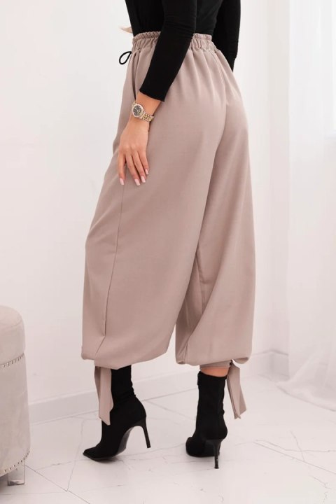 Spodnie damskie z szeroką nogawką i wiązaniem u dołu – Fango | Stylowy Wieszak