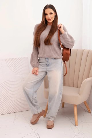 Sweter damski z baby alpaki z bufiastymi rękawami – Fango | Stylowy Wieszak