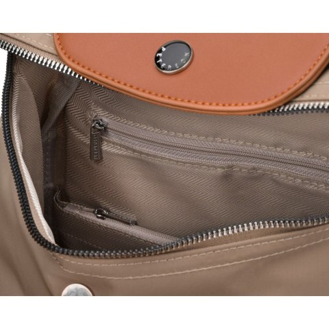 Miejski plecak damski z poliestru w beżowo-brązowym kolorze - Peterson