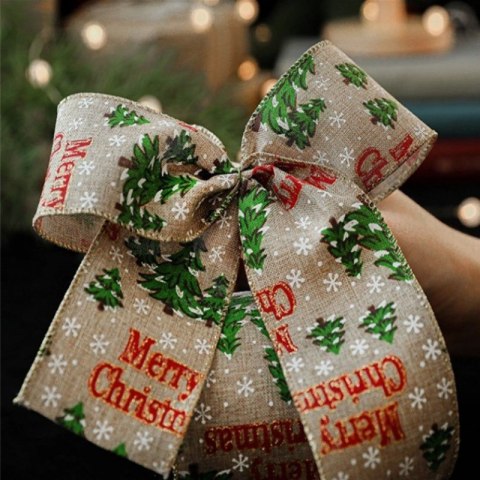 Taśma dekoracyjna Boże Narodzenie z motywem choinek