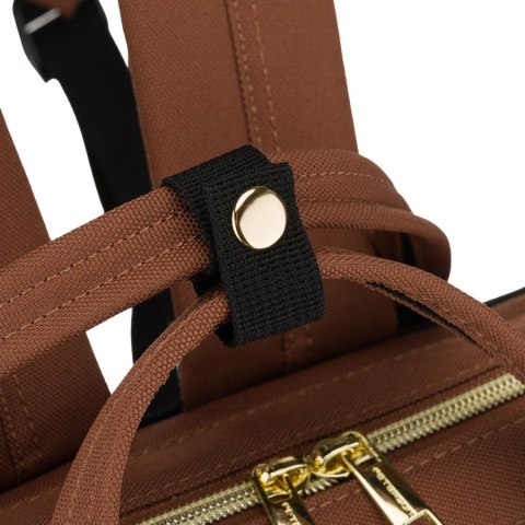 Beżowo-brązowy plecak damski z poliestru z miejscem na laptopa - Peterson