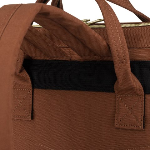 Beżowo-brązowy plecak damski z poliestru z miejscem na laptopa - Peterson