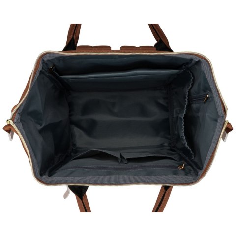 Beżowo-brązowy plecak damski z poliestru z miejscem na laptopa - Peterson