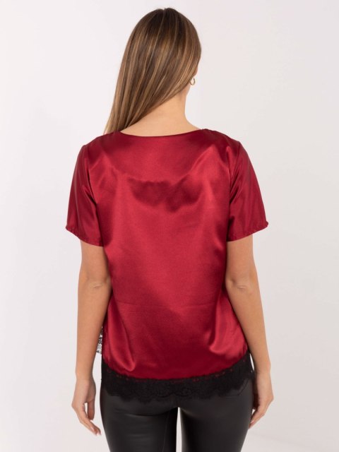 Bluzka damska bordowa z połyskiem – styl elegancki
